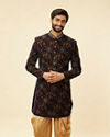 Royal Velvet Emblazoned Blue Indo Western